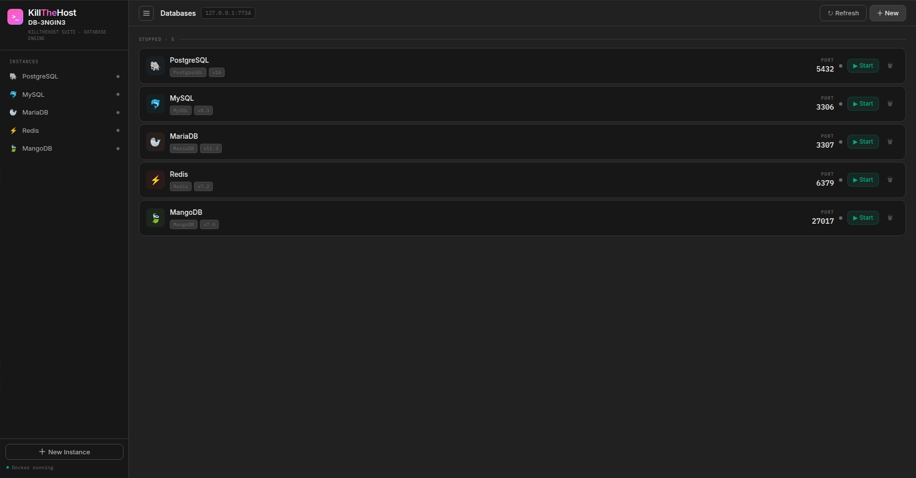 DB-3NGIN3 interface screenshot